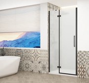 Gelco Trinity douchedeur 80cm links met mat glas zwart mat