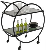 Kare Design Loft Ronde Design Trolley Zwart - 74 X 40cm.