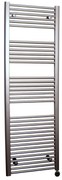 Sanicare elektrische design radiator 45x112cm inox-look met thermostaat rechts chroom