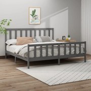 vidaXL Bedframe massief grenenhout grijs 180x200 cm 6FT Super King