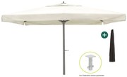 + 10% kassakorting | Parasol Shadowline Java | Inclusief hoes | Vierkant | 450x450cm | Met draaihendel | Grijs/Antraciet | Kees Smit Tuinmeubelen