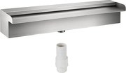 VEVOR waterval zwembadfontein, 11,8 x 4,5 x 3,1 inch, rechthoekige roestvrijstalen zwembadfontein, zwemvijver, watervalbladcascade