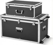 VEVOR 2 x Transportkoffers Opbergdozen Afsluitbare Opbergdozen, Grote Opbergdoos (816 x 452 x 460 mm) met Wielen &amp; 3 Metalen Handgrepen, Stil Transport met Deksel voor Thuisgebruik Zwart