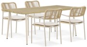 Tuinset 4 personen 180 cm Aluminium/rope Taupe Coco Penya/Montana