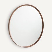 Ronde spiegel van massief notenhout, diameter 100 cm, Orion