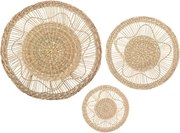 Atmosphera set van 3 Muurdecoraties van Riet - Beige Lin