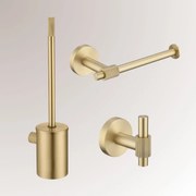Best Design High End toilet accessoire set incl toiletborstel, rolhouder en haak goud mat