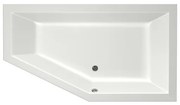 Xenz Society 160 ligbad - 160x90cm - met overloop - zonder afvoer - Hoekopstelling rechts - Acryl - Edelweiss mat 6882-03