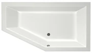 Xenz Society 160 ligbad - 160x90cm - met overloop - zonder afvoer - Hoekopstelling rechts - Acryl - Edelweiss mat 6882-03