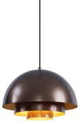 Scandinavische hanglamp donkerbrons met gouden binnenkant - LoesScandinavisch E27 Scandinavisch rond Binnenverlichting Lamp