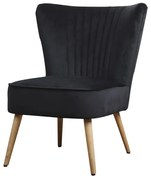 Fauteuil - Eva - stof Velours zwart