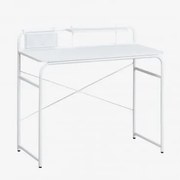 Sibila Bureau 100x45 Cm In Staal En Hout Wit - Sklum