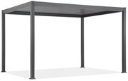 Lagos 3x4 vrijstaande terraspergola met 3m lange Garden Point antraciet-witte zijrolluiken