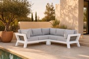 Hoek loungeset 5 personen Aluminium Wit  Santika Furniture Santika Yovita