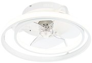 Plafondventilator met lamp wit 46.5cm incl. LED met afstandsbediening - Kees Design rond Binnenverlichting Lamp