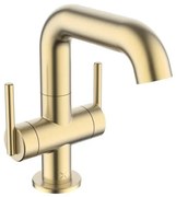 Crosswater 3ONE6 Wastafelkraan - opbouw - 2 hendels - 18.5cm - RVS geborsteld messing TL116DNSF