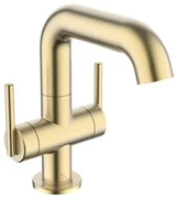 Crosswater 3ONE6 Wastafelkraan - opbouw - 2 hendels - 18.5cm - RVS geborsteld messing TL116DNSF