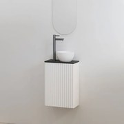 Best Design Mali ribbel toiletmeubel wit mat met zwart mat meubelblad