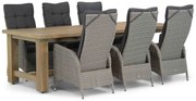 Tuinset 6 personen 260 cm Wicker Grijs Garden Collections Lincoln/Fourmile