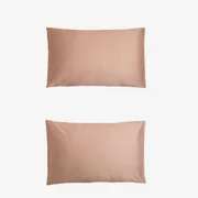 Set Van 2 Sampras Satijnen Kussenslopen Met Een Draaddichtheid Van 300 Roze – Hazelnoot & 50 X 75 Cm - Sklum