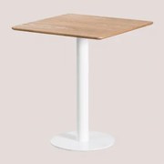 Square Bar Table In Ash Veneer Frappe ↔︎ 60 Cm & Wit - Sklum