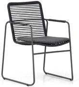 Tuinstoel stapelbaar Rope Grijs-antraciet Taste Elba   incl. Lifestyle Garden Furniture cushion (1 stuk)