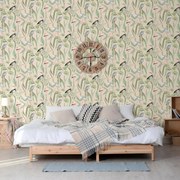 DUTCH WALLCOVERINGS Behang Flamingo crème- en mintkleurig