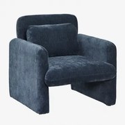Jeison Chenille Fauteuil Indigo Blauwe Chenille - Sklum
