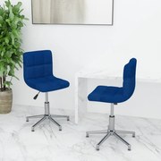 vidaXL Eetkamerstoelen 2 st draaibaar stof blauw