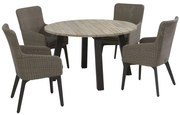 4 Seasons Outdoor | Luxor tuinset met derby tafel rond  Tuinset    houtkleur weerbestendig