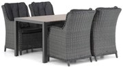 Tuinset 4 personen 155 cm Wicker Grijs Garden Collections Buckingham/Young