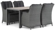 Tuinset 4 personen 155 cm Wicker Grijs Garden Collections Buckingham/Young