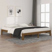 vidaXL Bedframe massief hout honingbruin 180x200 cm 6FT Super King