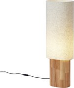 Japandi vloerlamp hout met linnen kap 90cm - Lamel