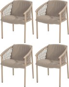 Allora dining tuinstoel latte 4 Seasons Outdoor set van 4