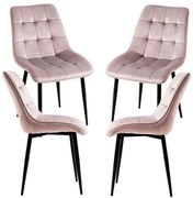 Set van 4 fluwelen Cade Stoelen