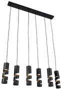 Eettafel / Eetkamer Moderne hanglamp zwart 6-lichts - Stream Modern GU10 Binnenverlichting Lamp