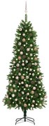 vidaXL Kunstkerstboom met LED's en kerstballen 240 cm groen