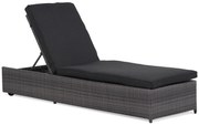 Garden Collections Charlotte Ligbed Flat Antraciet Met Wielen Wicker Grijs