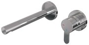 Brauer Chrome Edition Wastafelmengkraan inbouw - rechte uitloop links - hendel plat smal - model D 1 - chroom 5-CE-004-S4-65