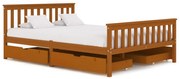 vidaXL Bedframe met 4 lades massief grenenhout honingbruin 140x200 cm