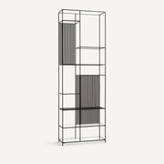 Boekenrek in metaal en glas, Rectiligne