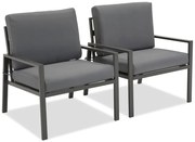 Set van twee Vigo Garden Point antraciet fauteuils