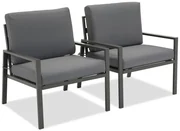 Set van twee Vigo Garden Point antraciet fauteuils