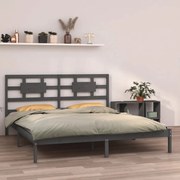 vidaXL Bedframe massief hout grijs 160x200 cm