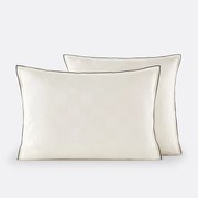 Kussensloop in gewassen satijnkatoen, Victor, dambord motief