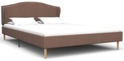 vidaXL Bedframe stof bruin 135x190 cm