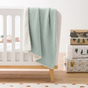 Effen plaid voor baby in tetra en sherpa Kumla