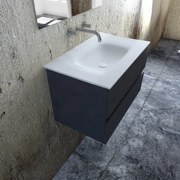 Zaro Valencia Solid Surface badkamermeubel 80cm mat antraciet zonder kraangat