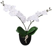 vidaXL Kunst orchidee plant met pot 30 cm wit